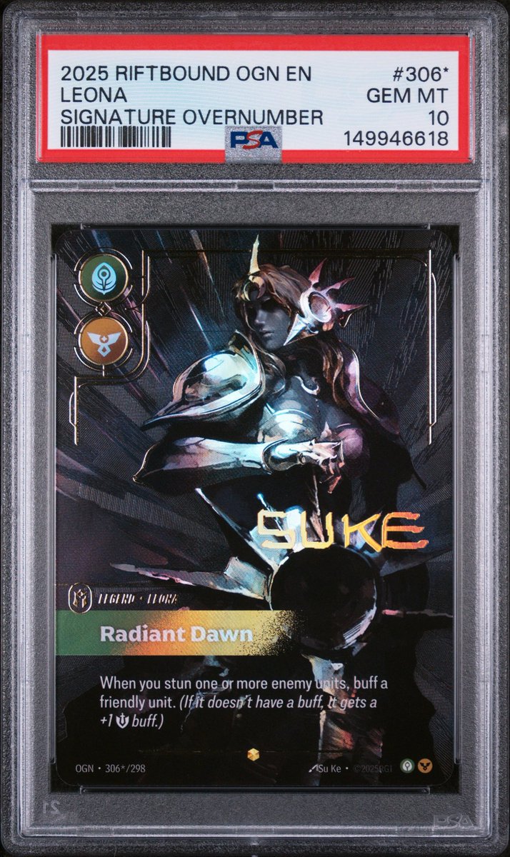 NicolasBrunoo's tweet photo. Proud owner of one of the 57 PSA 10 Signed Leona from #RiftBound https://t.co/ljHXiPiBHr