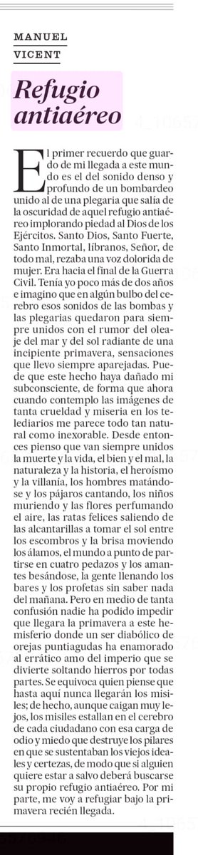 Manuel Vicent en El País