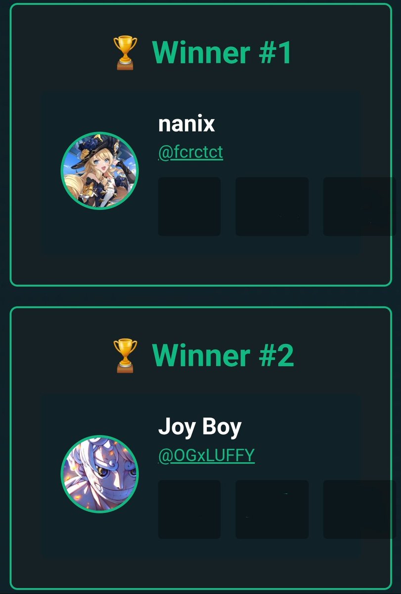 adore_tor's tweet photo. Congratulations to our winners~ 🥁 

🎉🎉 @fcrctct &amp; @OGxLUFFY 🎉🎉

thank you to everybody who participated ♡ I'll message you shortly~ https://t.co/v1WzH9FVca