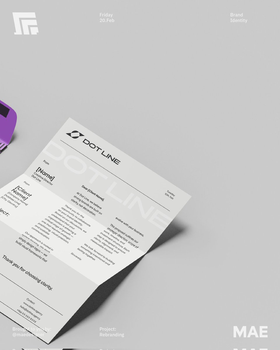 MAEDesignerr's tweet photo. This project was about evolution
Dotline started as a local design studio, but as the agency expanded into brand strategy, motion, and digital experience, the visual identity no longer reflected its level of thinking
#design 
#designer 
#graphicdesign 
#graphicdesigner 
#branding https://t.co/79tvoIBQq4