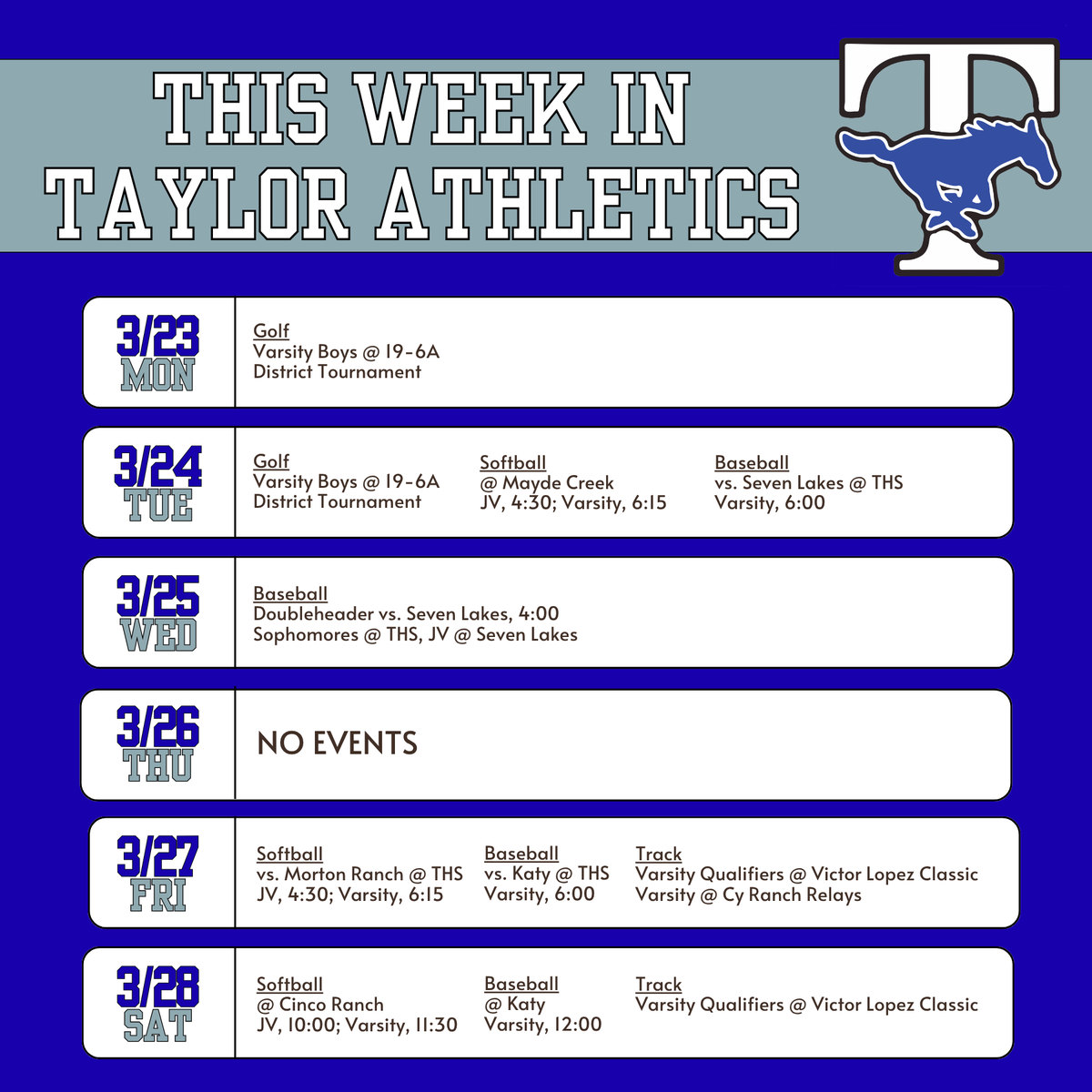 Taylor Athletics (Katy ISD) tweet media