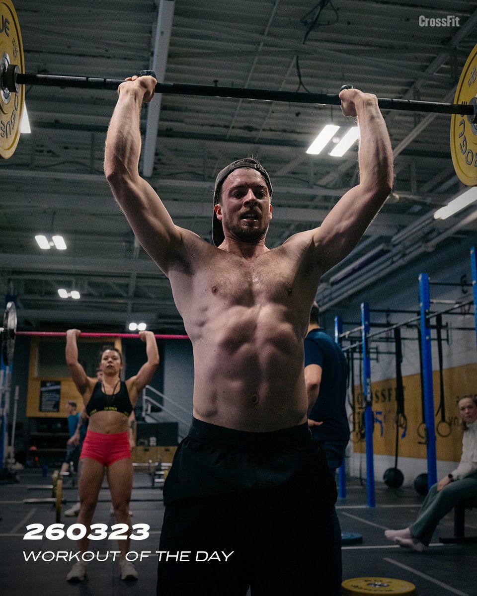CrossFit's tweet image. Workout of the Day
Monday 260323

Every 5 minutes for 7 sets, for load:
3 push presses 
2 push jerks 
1 split jerk 

Add weight each set.

Compare to similar 251124.

Post loads to comments.

📍CrossFit 500 in Drummondville, Québec

#CrossFit #WorkoutoftheDay