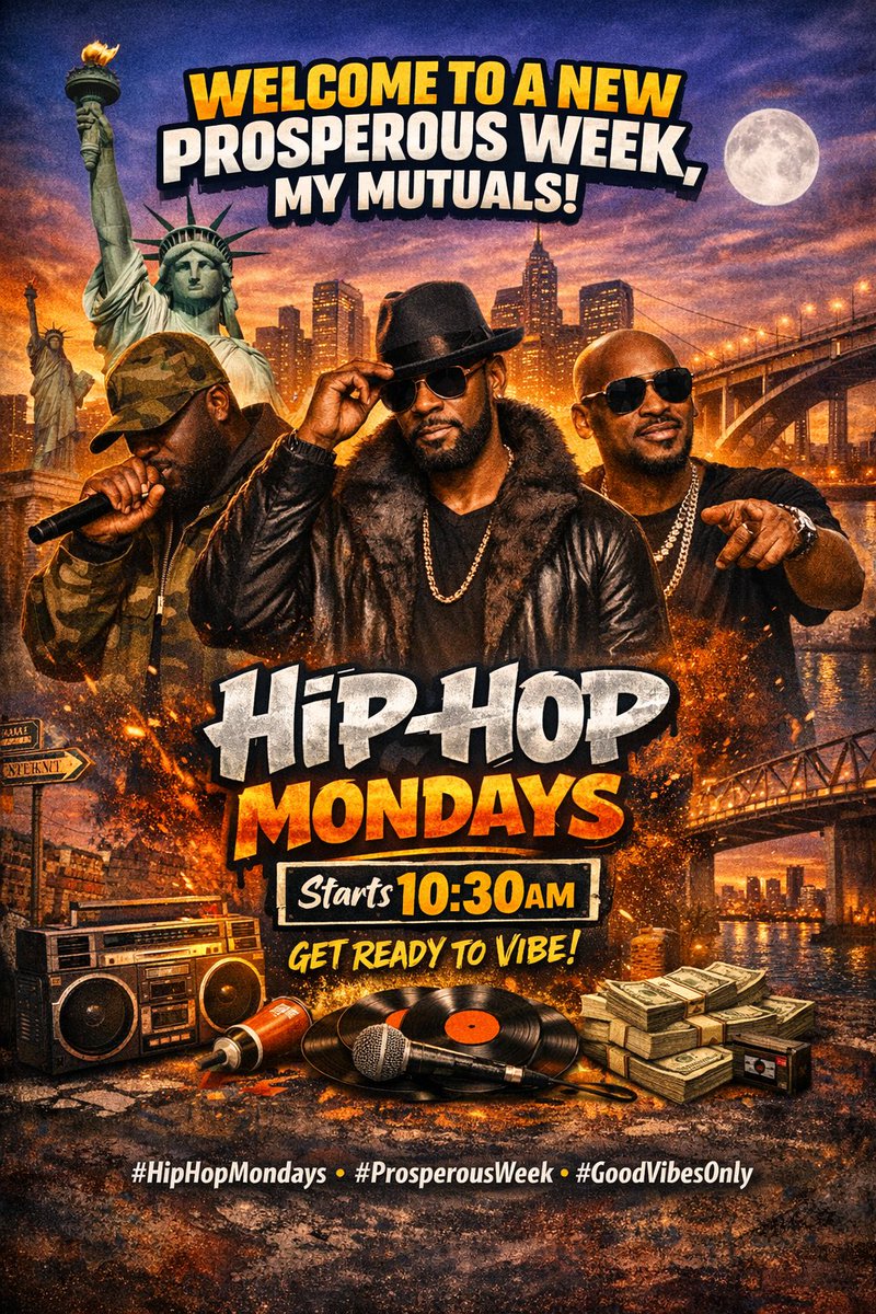TinoLoves2Code's tweet photo. 💥 Monday Anthem🎧🎶

 “It’s Monday again— mic check your mindset, drop the beat on doubts, and spit bars of boldness. The week is yours!”  

Hip-Hop Mondays will now Kickoff at 10:30AM sharp — let’s vibe, let's rise, and let's reign.  

Happy new week my mutuals♥️