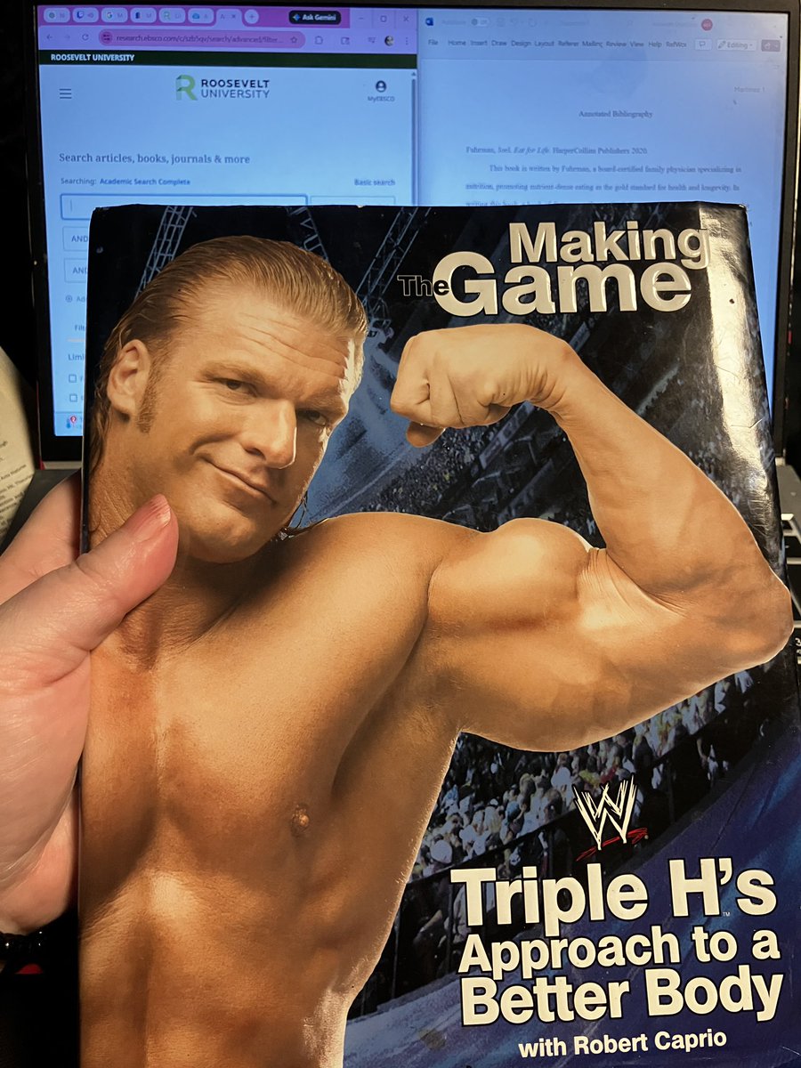 dita_martinez's tweet photo. Never thought I’d be referencing @TripleH in my University research about the costs of nutrition in American and the Standard American Diet. https://t.co/WGHa9opnaK