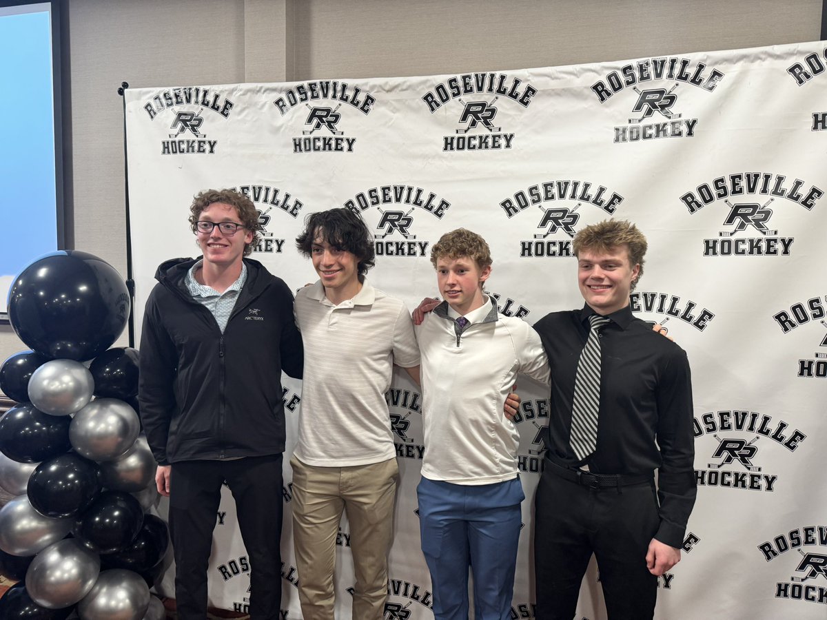 RRBoysHockey's tweet photo. Roseville Varsity 2026-2027 Captains

Connor Fox - Assistant
Grant Jakaboski - Captain
Garrett Hites - Assistant
Brady Bell - Assistant https://t.co/HHqeNq9JPO