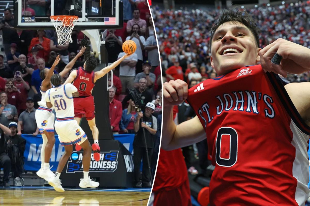 nypost's tweet photo. Dylan Darling's iconic March Madness shot will live on forever at St. John's https://t.co/1Wo4tVcx4Q https://t.co/M54wRrvLjB