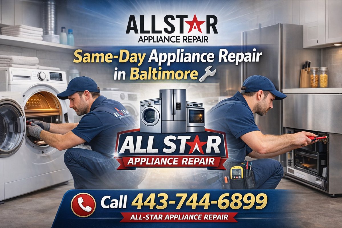 AllStarRepairs's tweet photo. ✅ Washer &amp; Dryer Repair
✅ Refrigerator Repair
✅ Oven &amp; Stove Repair
✅ 
Our experienced technicians diagnose and fix problems quickly so you can get back to your routine.
Serving Baltimore, Towson, Timonium &amp; nearby areas
Call now: 443-744-6899
Book today https://t.co/HD1VHoODF1