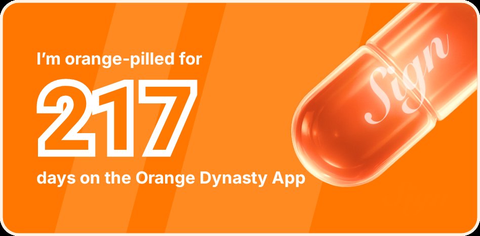 I've been Orange-Pilled and Seeing Signs for 217 days 👀🧡🐉.Join the app and be a better version of yourself! <a href="/Sign/">Sign</a>
orange.sign.global/app?user=QA0GZ…