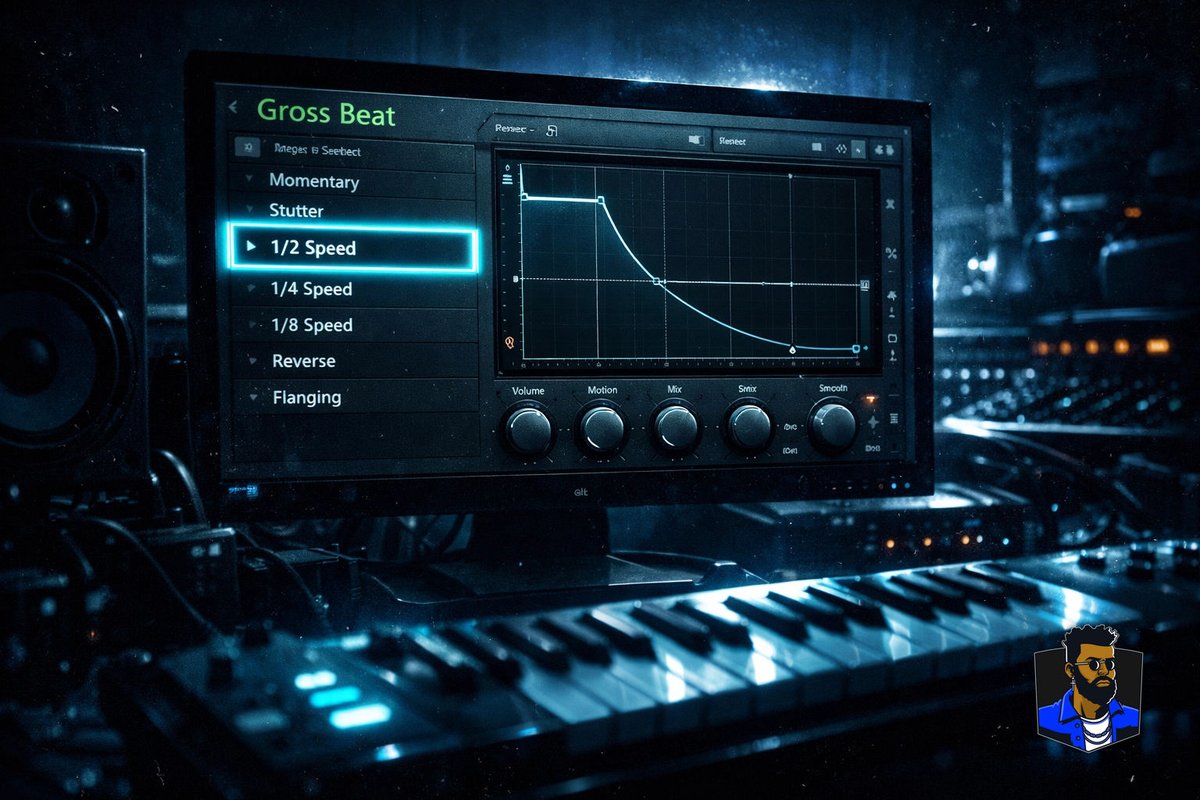 Elijahyats's tweet image. Instant dark texture: Throw Gross Beat on your master or melody bus and hit that 1/2 Speed preset. If it’s too much, dial back the mix knob for a ghost-like layer. 👻🌑

Comment Sample pack so I can seen you some fire🔥🔥

.
.
#producer #flstudio #darktrap
