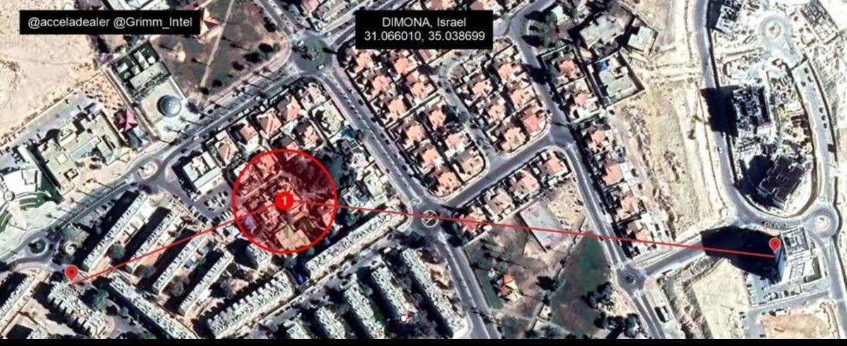 Realarafi's tweet image. GEOLOCATING SHOWS IRAN HIT BOMB SHELTER IN DIMONA