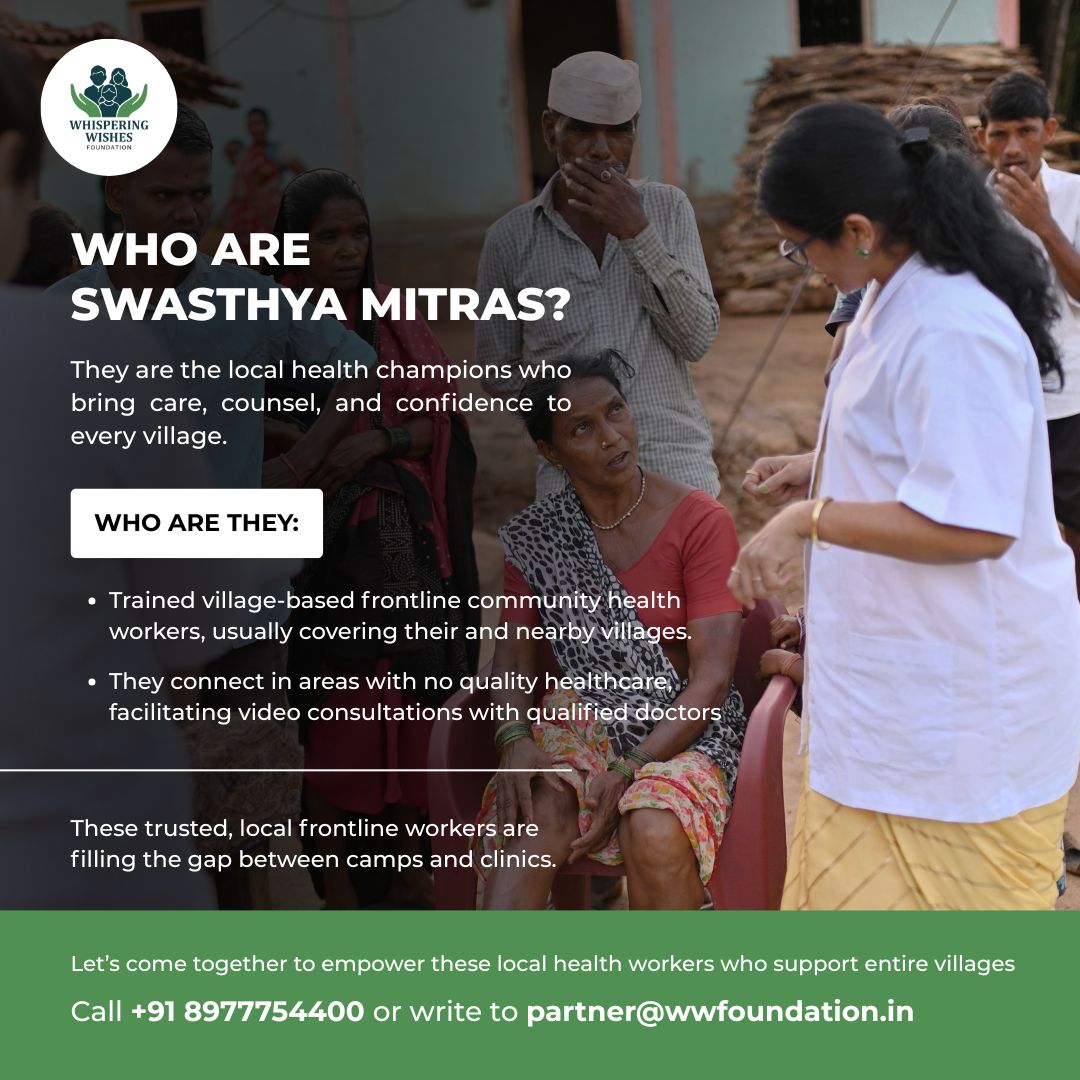 WWishesInd's tweet photo. Swasthya Mitras are the trusted faces, guiding families, enabling doctor consultations &amp; bringing care closer to home
Call +91 8977754400 or write to partner@wwfoundation.in to join in
#WhisperingWishesFoundation #SwasthyaMitra #CommunityHealth #RuralHealthcare #HealthcareForAll https://t.co/w3marc0WAF