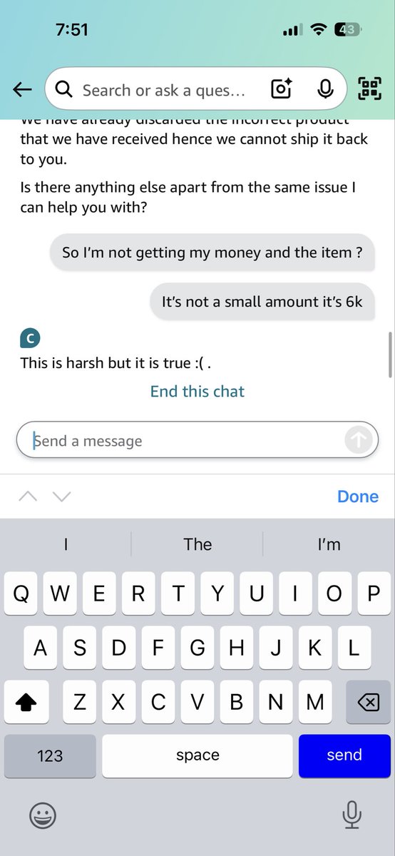 AkashKannath's tweet image. Very disappointed with @AmazonIN 

Received the wrong item, requested a refund, and now they’re denying both return and refund.  

How is this fair? I’ve lost my money with no product.  

Order ID: 404-6109511-9037113

Need urgent help. #AmazonIndia #ScamAlert #CustomerRights