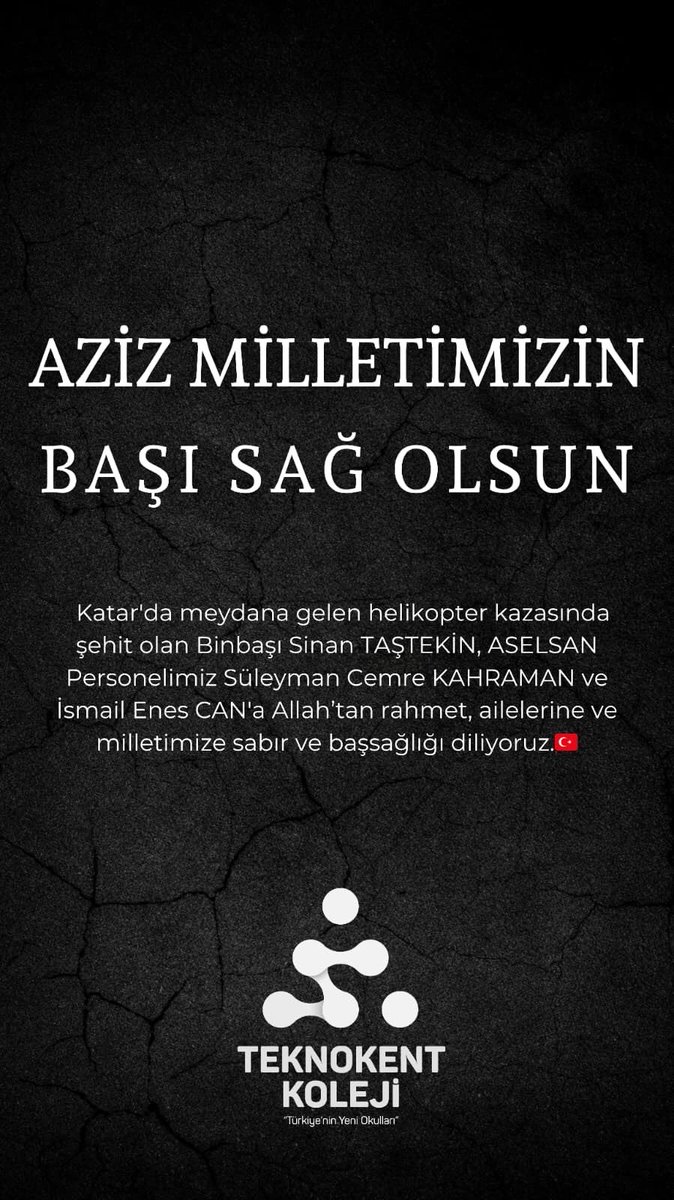 Aziz milletimizin başı sağ olsun…

Katar’da meydana gelen helikopter kazasında şehit olan kahramanlarımıza Allah’tan rahmet; kederli ailelerine ve milletimize sabır diliyoruz.