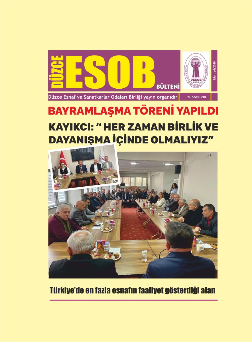 Düzce Esnaf ve Sanatkarlar Odaları Birliği tweet media