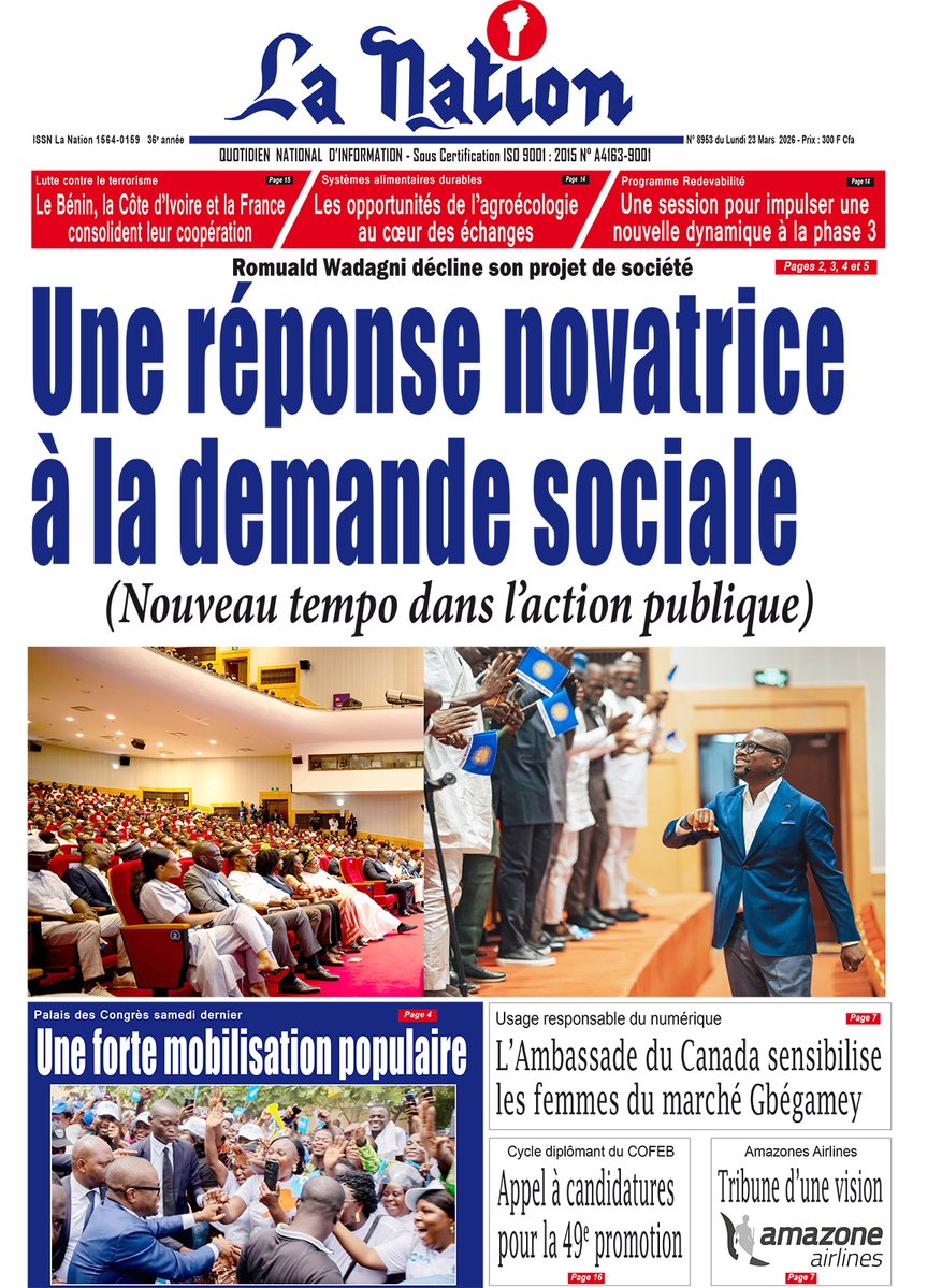 Quotidien du service public ''la Nation''- Bénin tweet media