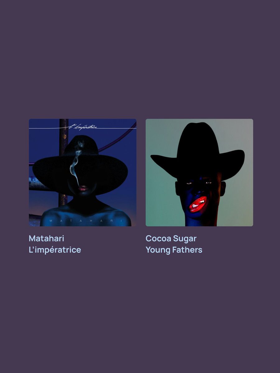 pinkfrenetik's tweet image. 👒
L’impératrice - Matahari
Young Fathers - Cocoa Sugar

Pochettes.miroirs sur Instagram 

#limperatrice #youngfathers #cover #pochettesmiroirs