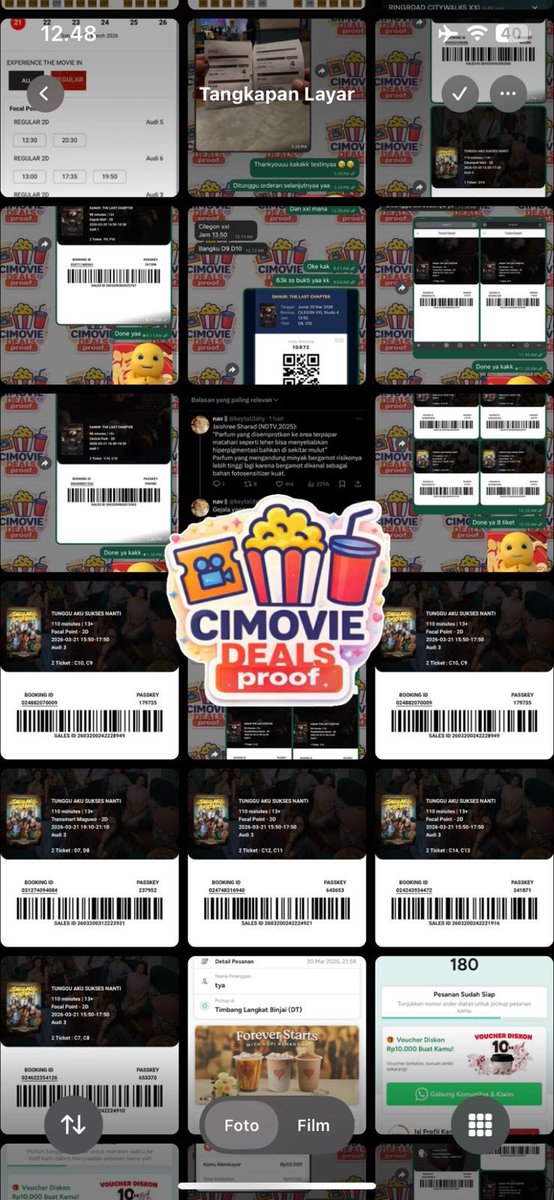 hydtra13's tweet photo. READY PROMO TIKET CGV 

✅All film 
✅SELURUH INDONESIA 

Danur the last chapter na willa tunggu aku sukses nanti senin harga naik hoppers panda plan suzanna santet the super mario PROMO REVIEW WTB WTS BIOSKOP tiket b1g1  #zonauang

Order ke wa yaaa jgn dm https://t.co/SjiuJiQBqN
