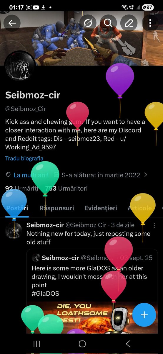 Its the first time i get to see ballons on my profile