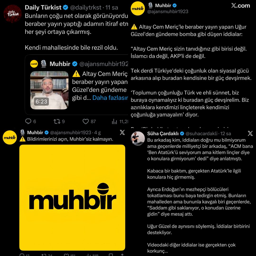HaberdarAjans's tweet photo. #SONDAKİKA 
Daha önce para karşılığı twit attığını itiraf eden, Muhbir vb. Sayfalarının sahibi olan @suhacardakli şimdi de eş zamanlı olarak yazar Dr. Altay Cem Meriç aleyhine asılsız haber yaptığı ortaya çıktı❗️ https://t.co/TB8cjs2qD0