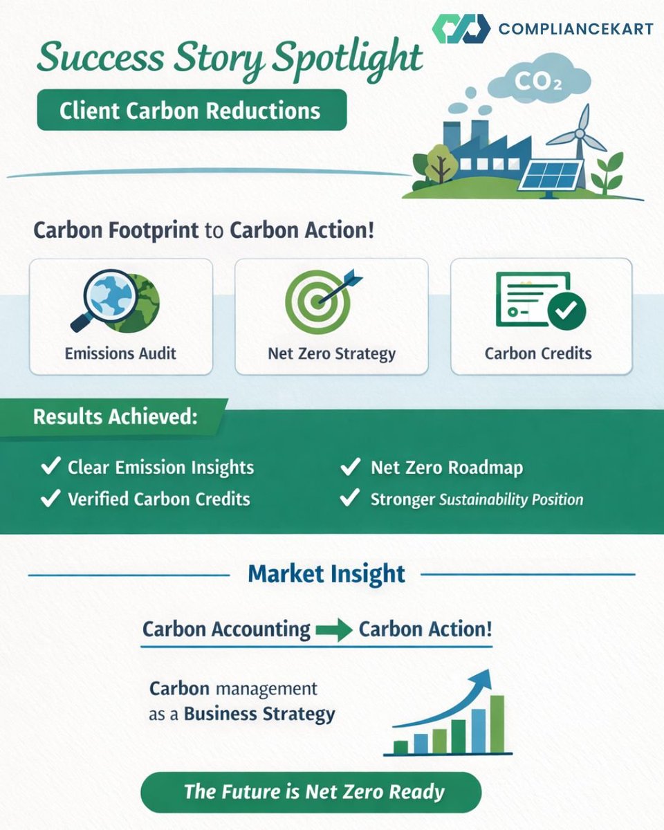 EnvrEarth's tweet photo. Most companies track emissions.
Few turn them into real action.

From emissions audits to net zero strategies and verified carbon credits—this is how businesses move from 

carbon footprint → carbon impact.

Because today, carbon management isn’t just compliance—It’s a core business strategy.

The future is net-zero ready.

#NetZero #CarbonMarkets #Sustainability #ClimateAction #Decarbonization #ESG