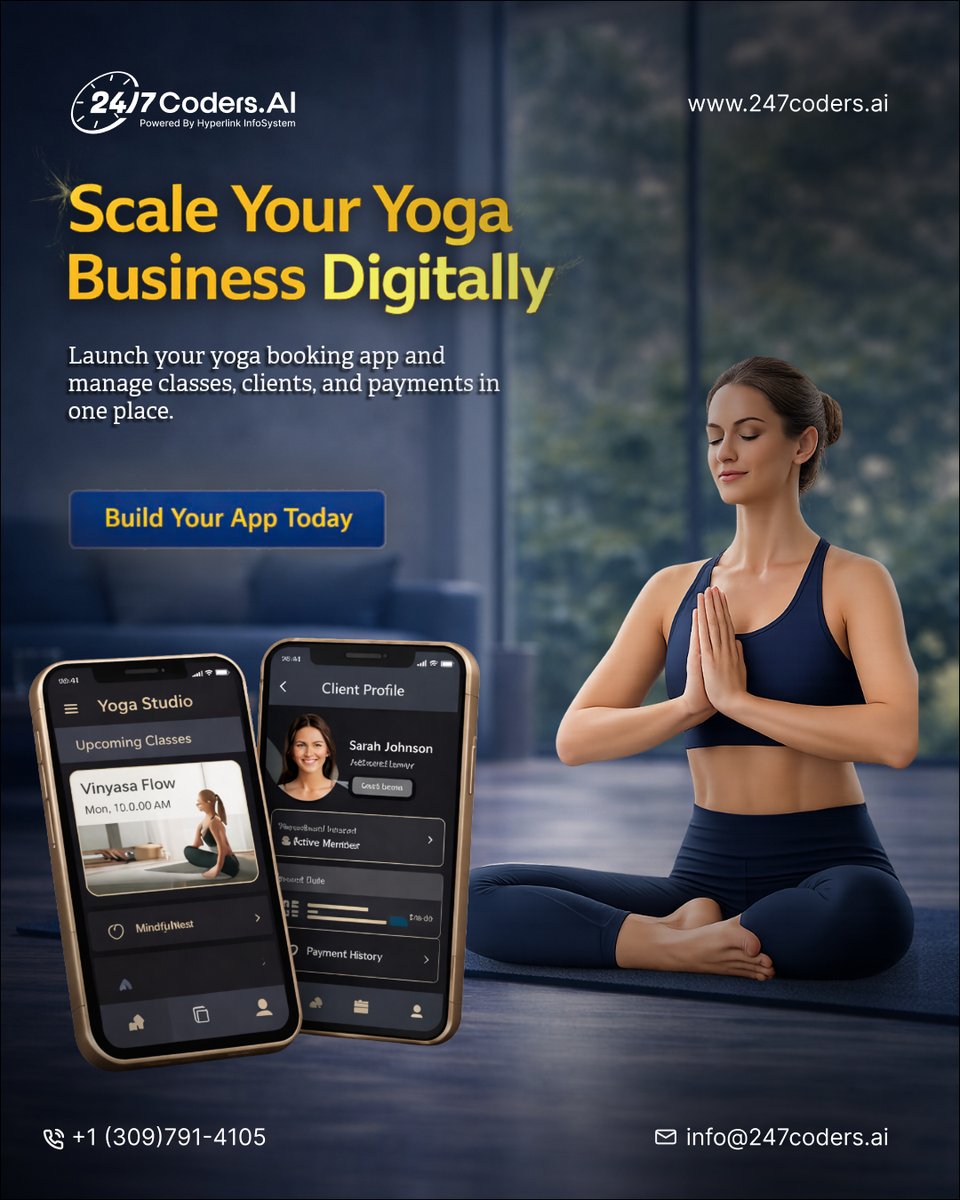 247Coders's tweet image. Your yoga business deserves more than just offline classes. 

Take it digital with your own app—manage bookings, clients, and payments effortlessly, all in one place.

Scale smarter. Grow faster. 

Start building today.

#yogabusiness #wellnessbusiness #appdevelopment #mobileapp
