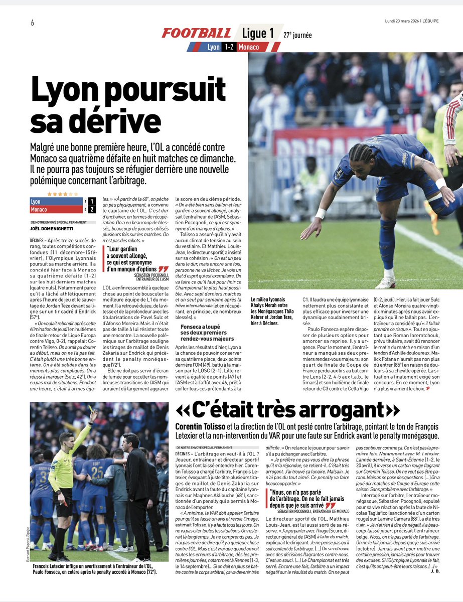 LudoLamoureux's tweet photo. #OLMON #ligue1McDo #J27 #lequipe #akliouche #lestricheuseslyonnaises #leschouineuseslyonnaises #tolissocouine #septfinales #scuroout #asm #monaco https://t.co/prfYNxtfZb