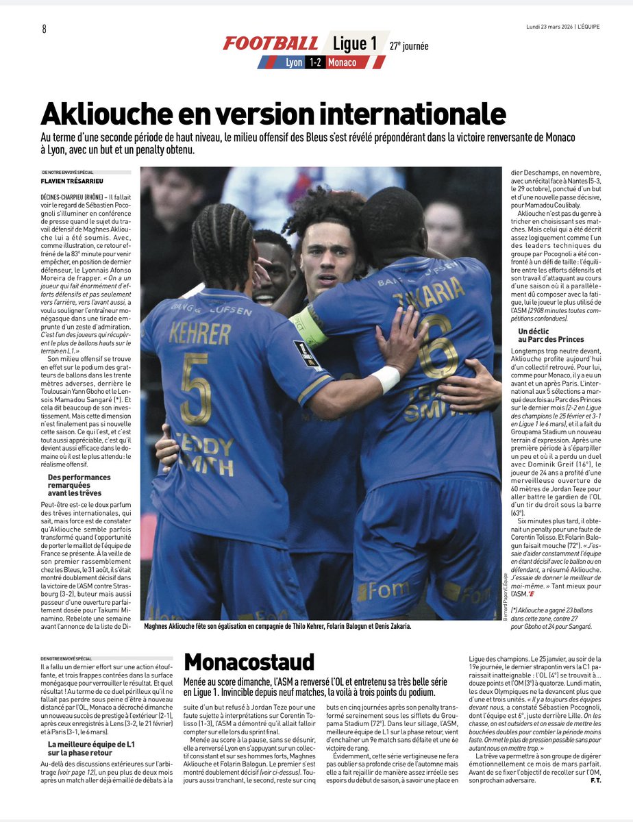 LudoLamoureux's tweet photo. #OLMON #ligue1McDo #J27 #lequipe #akliouche #lestricheuseslyonnaises #leschouineuseslyonnaises #tolissocouine #septfinales #scuroout #asm #monaco https://t.co/prfYNxtfZb