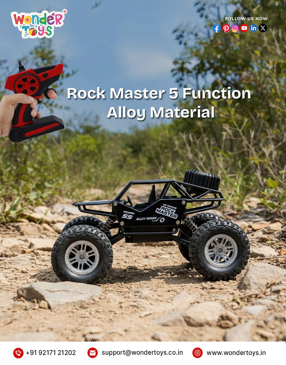 wondertoys_'s tweet image. 🚗 Rock Master RC Car – built for off-road fun!
Alloy body, shock absorbers &amp;amp; powerful control 💥

📞 +91 92171 21202
🌐 wondertoys.in

#RCcar #ToysForKids #TrendingNow #FunTime #MadeInIndia
