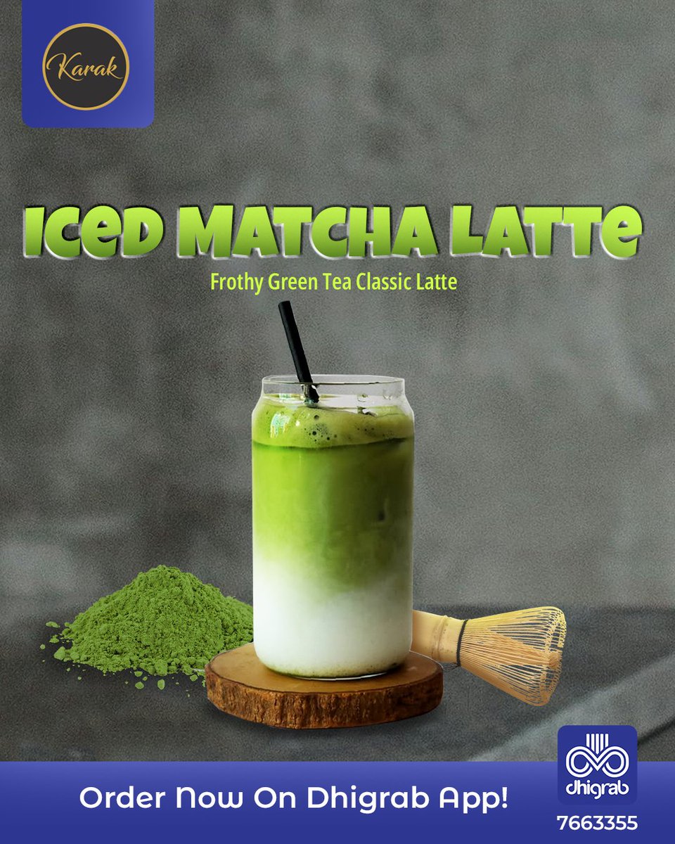 dhigrab's tweet image. A little earthy, a little sweet, and totally refreshing ✨
Your perfect iced matcha moment starts here.
#IcedMatcha #MatchaLove #CoolDrinks