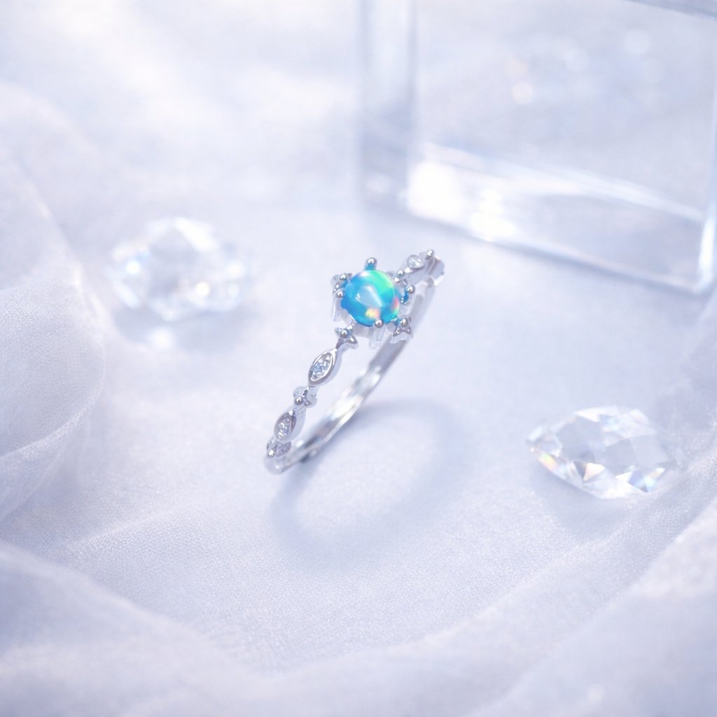 Synthe_tics's tweet photo. この宝石は、既存の天然石には無い虹色の煌めきが魅力的です。

遊色をもつ宝石にありがちな特性ですが、太陽の強い光より、柔らかな月の光、街灯、蛍光灯などの光を好み、それぞれ違った表情を見せます。

光の強さ、角度は調整が必要、写真で表現するのは難しいですが、少しでも伝わると嬉しいです。 https://t.co/PIsryh1Le6