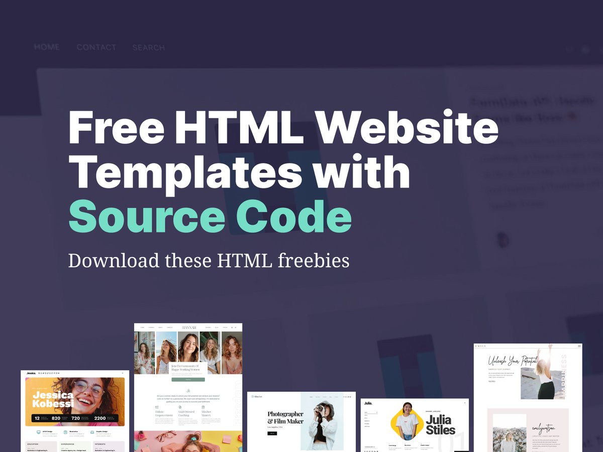 Grab these free HTML website templates with source code bit.ly/4lK7JRf #freehtmltemplates #freebies #freedownloads #website #webdesign #webdev