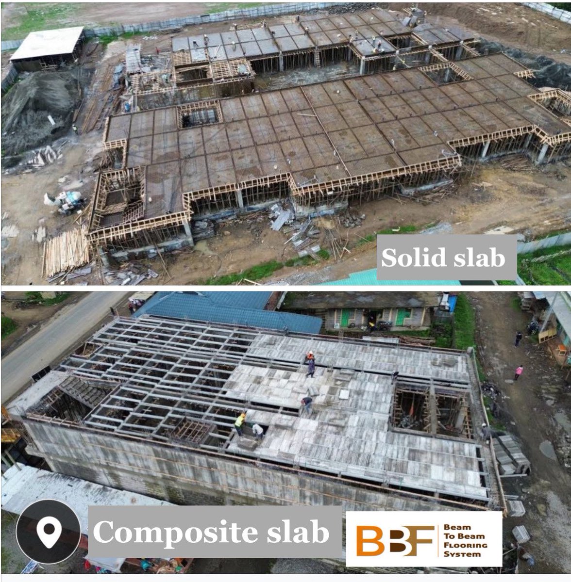 akibaru's tweet photo. Good morning .

A comparison of various slabs flooring out there .

◾️rebar based solid slab average cost Sh 5,000 per sqm (exclusive columns and beams ) 

◾️Composite slab (average cost Sh 3,600/- per sqm ) exclusive Ringbeams and columns .

⭕️Composite slabs have less dead weights 

⭕️Installation extremely quick 

⭕️Save 70% labor cost (no formworks / no steel tying / concrete cover basic 50mm ) 

Engage 0780-955-000