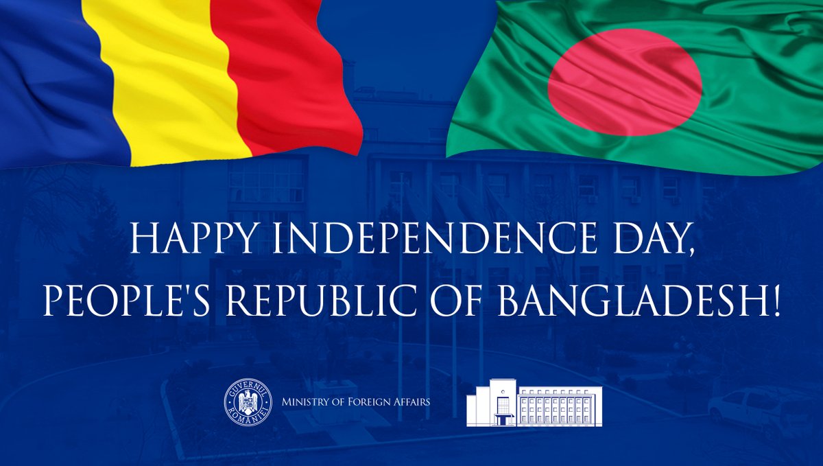MAERomania's tweet photo. 🇷🇴Best wishes for People's Republic of Bangladesh 🇧🇩 on its National Day! @BDMOFA https://t.co/liL97soya6