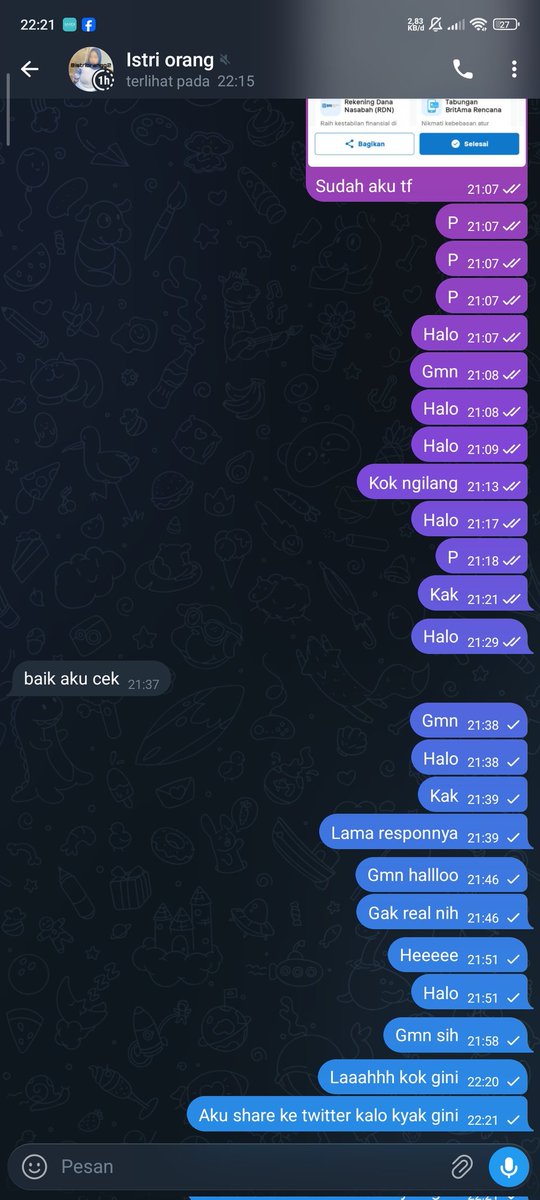 PartnerHavefun's tweet photo. Hati-hati sma akun ini, Ternyata akun tipu-tipu tidak ada grub tele atau apapun itu.

Ini akunnya : @Istriiorang22 https://t.co/Sy56luhSKS