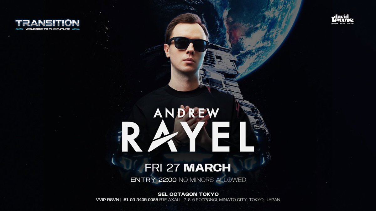 iflyertv's tweet image. 今週末開催🔥

メロディック・トランスシーンを代表するトップアクトAndrew Rayel が 3月27日(金) 、六本木 @SELOCTAGONTOKYO に登場！

#iFLYER #イベント情報 #EDM #trance #dancemusic #nightclub #東京 #DJ 

チケット絶賛販売中 🎟️ livepocket.jp/e/0327_andrew