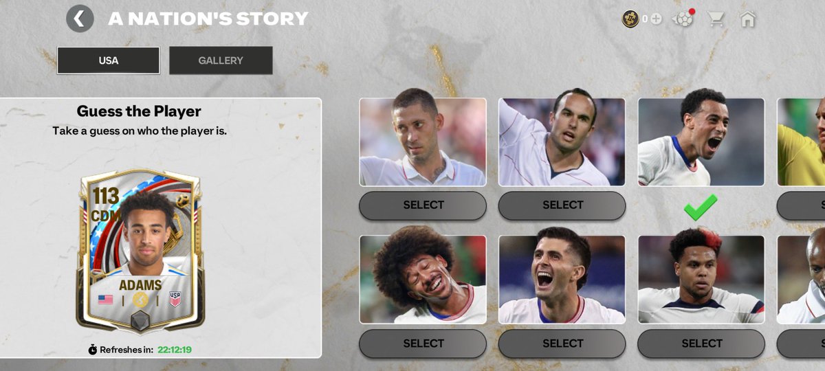 A NATION'S STORY USA 🇺🇸 Day 5 Guess The Player is ️ ADAMS #FCMobile ...