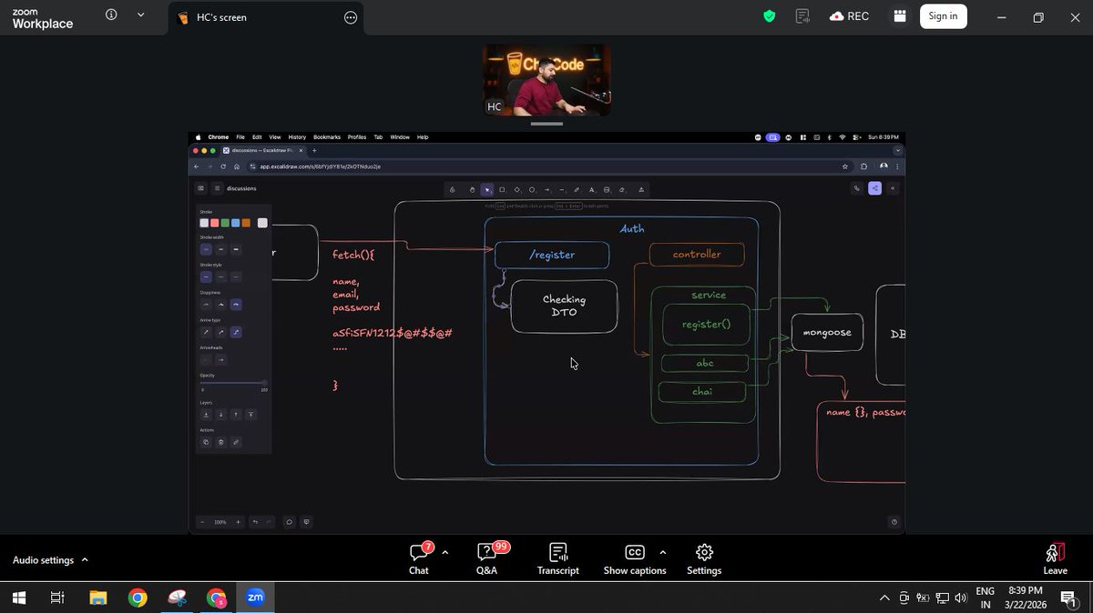 Sspadwal1002's tweet photo. Amazing Session With @Hiteshdotcom Sir
Here’s what I learned
• Database flow
• Auth vs Authorization
• Access &amp; Refresh Tokens
• JWT = Header.Payload.Signature
• Encryption vs Hashing (passwords)

thank you @piyushgarg_dev  @yntpdotme  @devwithjay 

#chaicode #auth https://t.co/hwrVtCBMeo