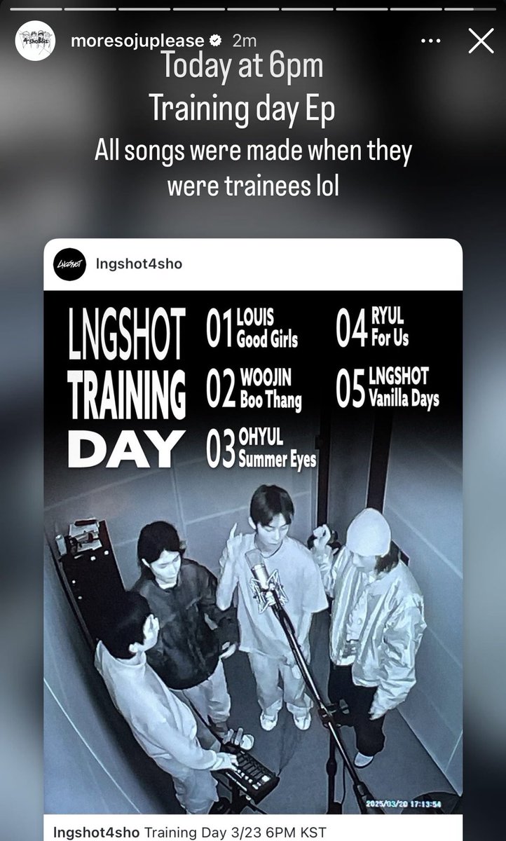 Jay Park Instagram Story Update With LNGSHOT 

Today at 6pm Training Day Ep
" All songs were made when they were trainees "

#롱샷 #LNGSHOT #TrainingDay