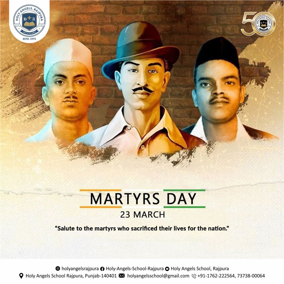 SebiThomas64's tweet photo. Some heroes write history with words.  
Some with their blood.  

Remembering Bhagat Singh, Sukhdev Thapar &amp; Shivaram Rajguru — courage, patriotism, and fearless youth forever etched in India’s soul.  

They lived with purpose.  
India remembers. India salutes.  

#ShaheedDiwas https://t.co/x66j1aXy2m