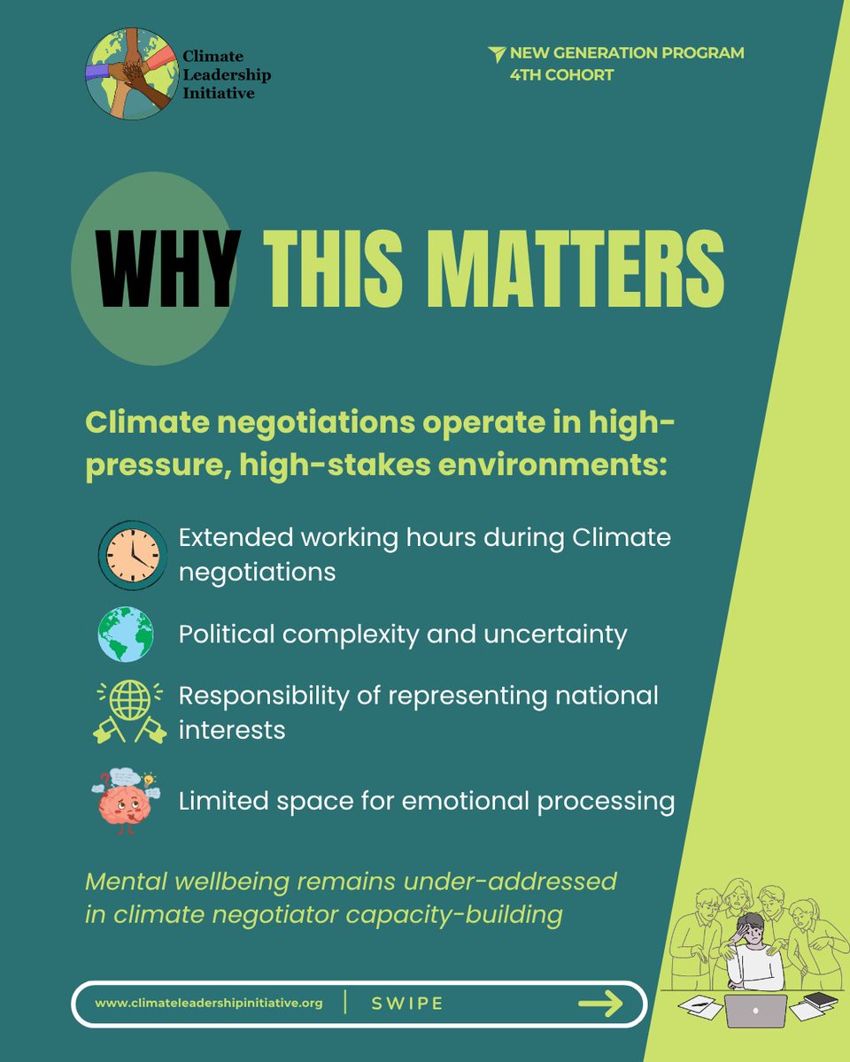 cli_community's tweet photo. 1/3 Climate leadership training focuses on:
📊 policy
🗣️ negotiation
But often overlooks:
🧠 mental resilience https://t.co/khnSd9SctH