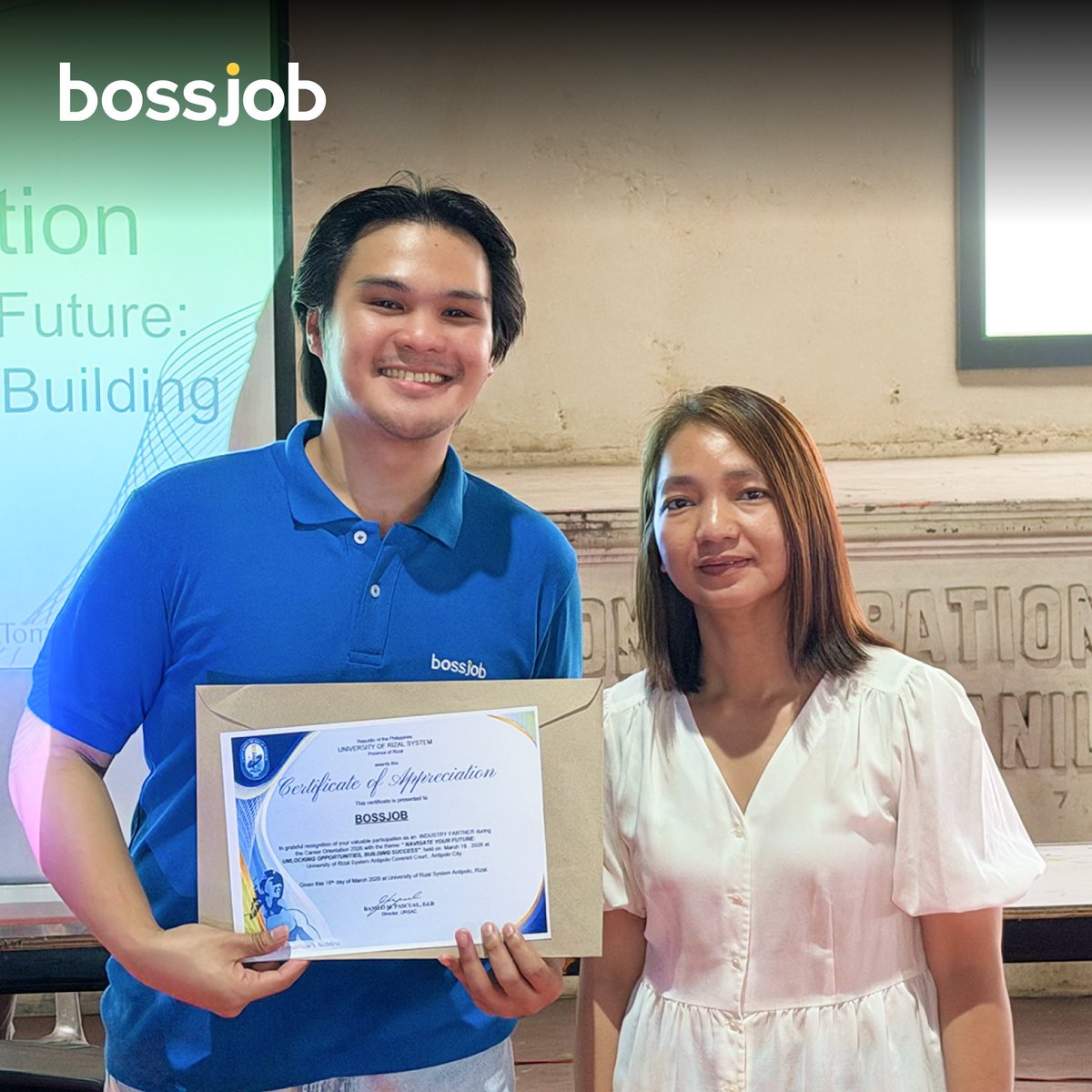 bossjobofficial's tweet photo. 🏫 On March 18, 2026, the University of Rizal System led a career orientation for the graduating students with the theme "Navigating Your Future: Unlocking Opportunities, Building Success". 

#career #CareerGrowth #careeropportunities #BossjobPH https://t.co/UoqnBSsmuN
