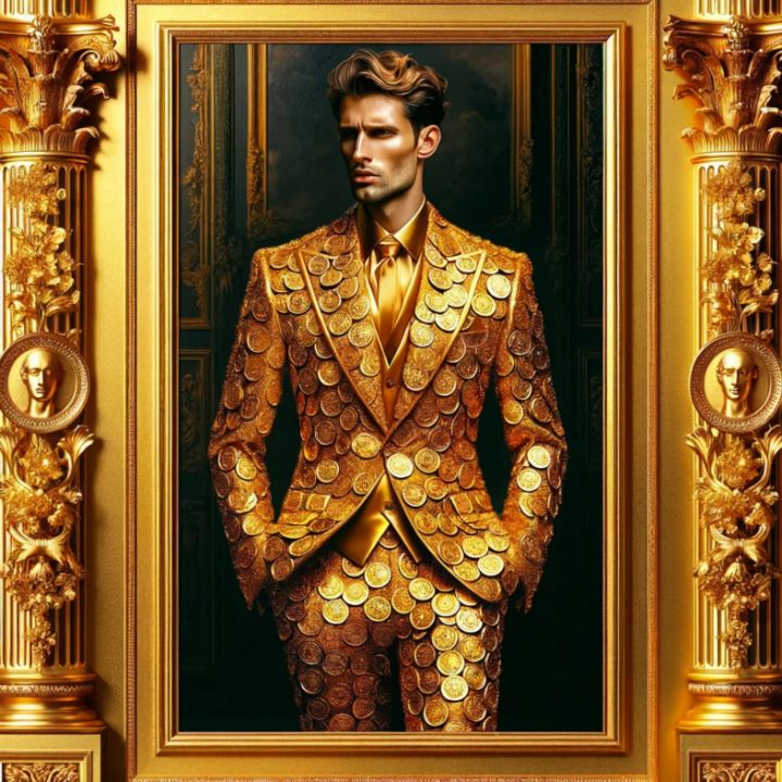 Art of the Day! "Gold Man's Elegance". Buy at: ArtPal.com/goldpaintings?…