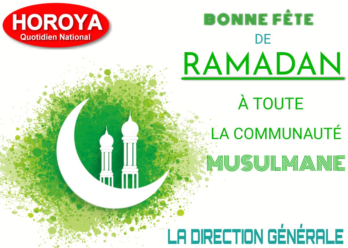 QNHOROYA's tweet photo. 2026 EID EL-FITR

La Direction générale du Quotidien national Horoya souhaite une bonne fête de l'Eid à la population, à ses lecteurs et internautes. Que cette fête soit synonyme de paix, de joie et de bénédictions.

@Presidence_gn 
@PrimatureGN
@MEFB_GN https://t.co/eBoCvGWhyX