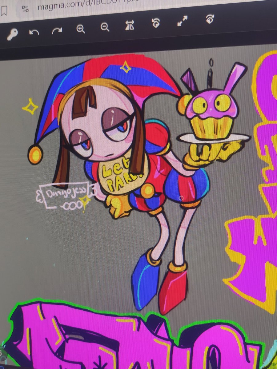 dangojess_'s tweet photo. In my mind, I'm going to draw Pommi as Toy Chica... and Jac's cake is so cute and sweet...
#tadc #pomni #jac https://t.co/nm0oFG8GZT
