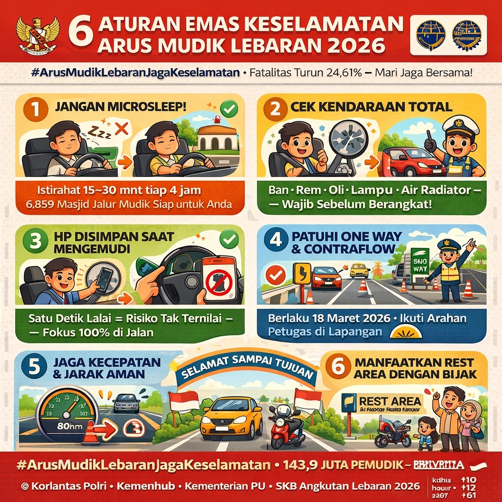 kalkwulator's tweet image. Jangan paksakan mengemudi saat lelah! Microsleep hanya butuh beberapa detik untuk berakibat fatal. Istirahatlah 15-30 menit setiap 4 jam. Ada 6.859 masjid di jalur mudik yang siap jadi tempat rehatmu. Manfaatkan juga rest area dengan bijak ya! 
​#ArusMudikLebaran #TipsMudik
