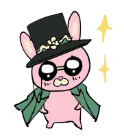 QQスタンプ用に制作したうさぎちゃん バーメイドできますね 実はすごいおしゃれな名前があるのですが 難しくて覚えられないのです、なんだっけ…