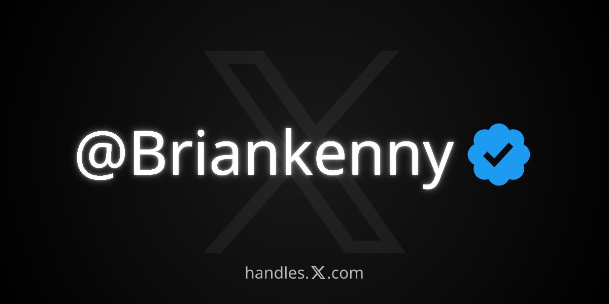 I just got <a href="/Briankenny/">Brian Kenny is monitoring the situation.</a> from the X Handle Marketplace! Get your own at handles.x.com
