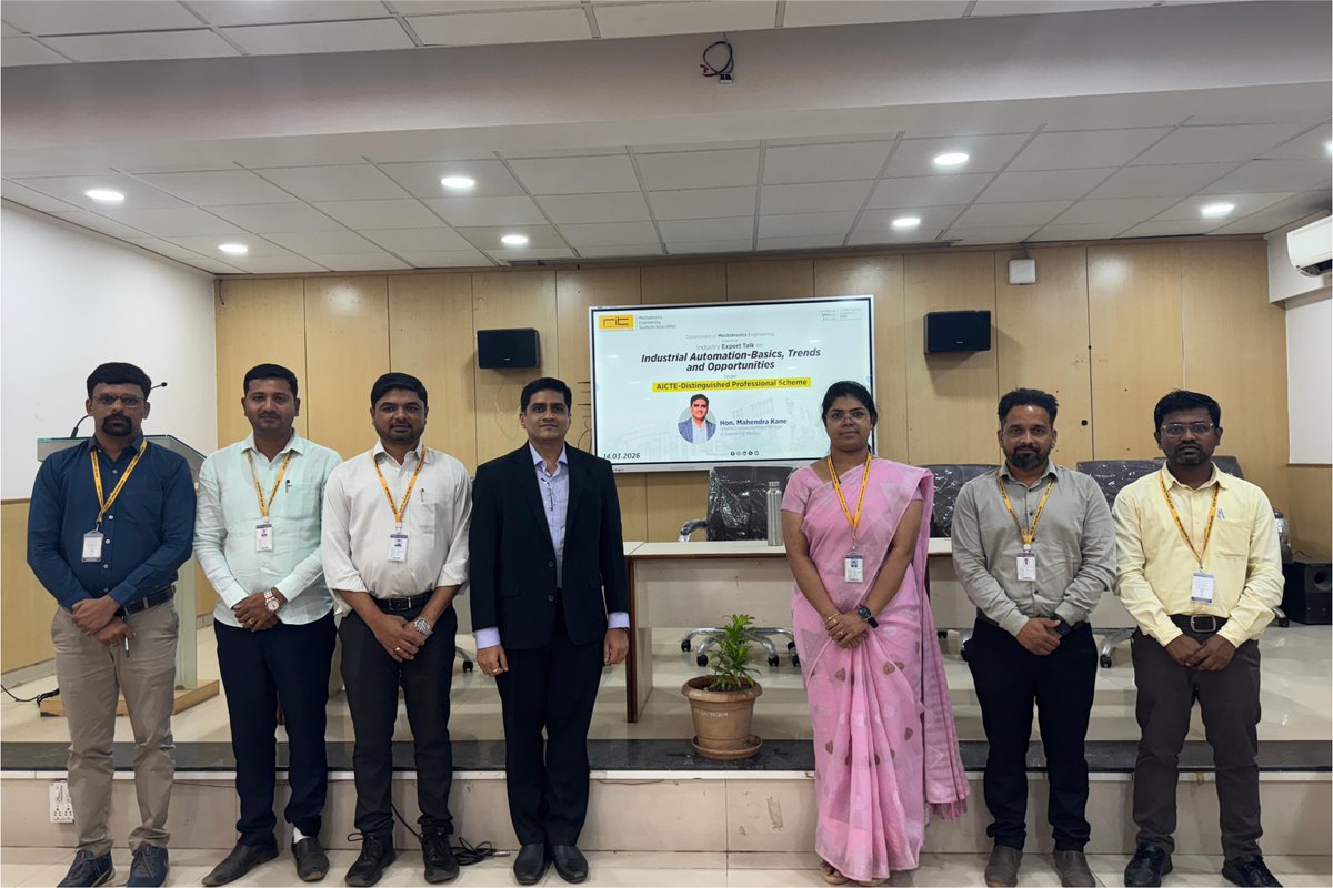 ritindia1983's tweet image. The Department of Mechatronics Engineering successfully organized an Industry Expert Talk on “Industrial Automation – Basics, Trends and Opportunities” under the AICTE Distinguished Professional Scheme. 
#IndustrialAutomation #Industry4_0 #MechatronicsEngineering #AICTE