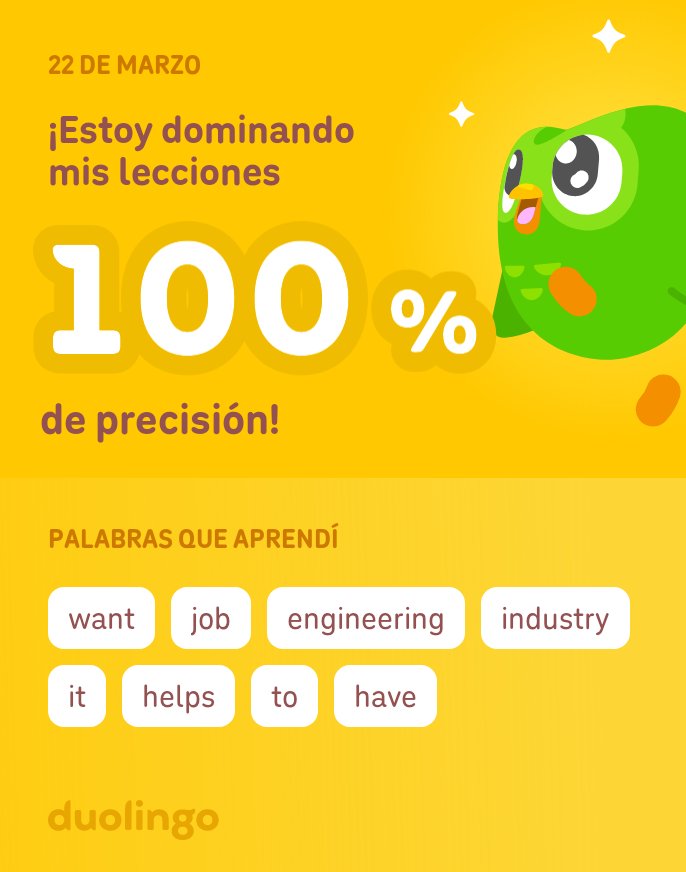 osanchezha's tweet photo. ¡Estoy aprendiendo inglés en Duolingo! Es gratis, divertido y efectivo. https://t.co/kGVSYHo119