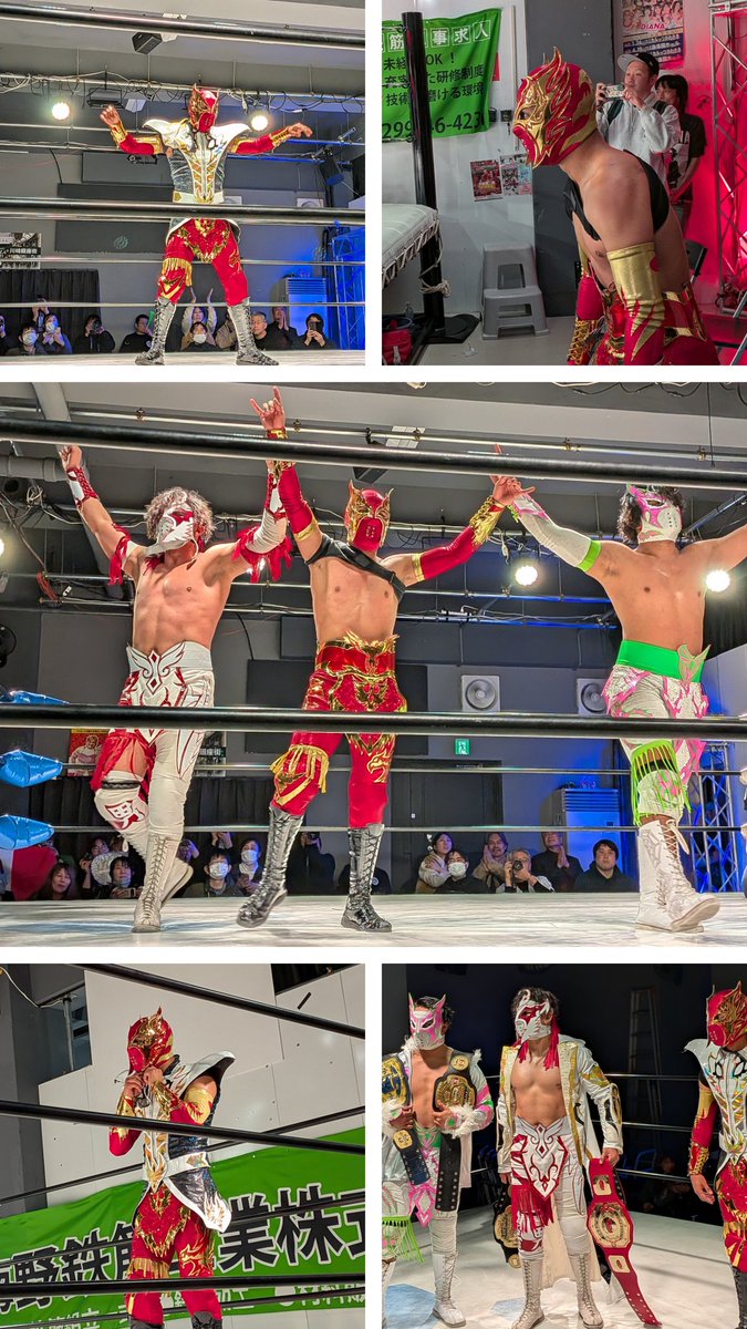 FgkkBBXotxCu3tv's tweet photo. 20260322 #LMO ⑤
#アミスタ川崎
#ルチャ を満喫した2日間✨️
#ドラゴン・ユウキ さん色々とありがとうございます😊
#MEXA_BOYS とてもかっこ良く、瞬き厳禁の展開でした✨️
次回も楽しみにしています✨️
#MEXA_BOYS
#SpiderflyL #Noisyboy_ind
#AGUILA_ORIENTAL https://t.co/lGhGtIEz58